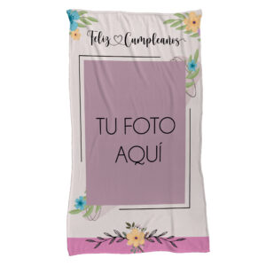 Cobija Personalizada Feliz Cumple Rosa
