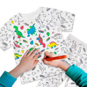 Pijama Infantil Dino Para Colorear