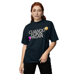 PLAYERA AZUL MARINO CUANDO FUKIN OAGAN OVERSIZE