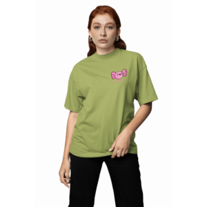 PLAYERA VERDE OLIVO AJOLOPOP OVERSIZE